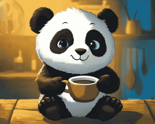 Panda Bear Cartoon Diamond Painting