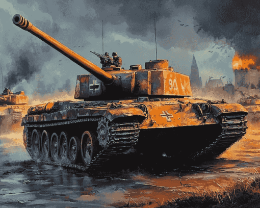 Panther Tanks Military Diamond Painting