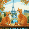 Parisian Orange Cats Diamond Painting