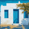 Paros Greece Cityscape Diamond Painting