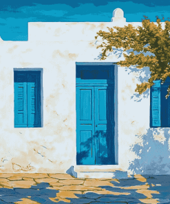 Paros Greece Cityscape Diamond Painting