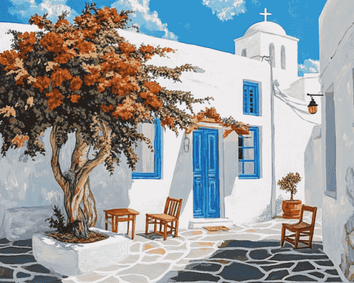 Paros Greece Island Diamond Painting