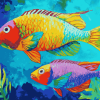 Parrot Fish Diamond Painting Art