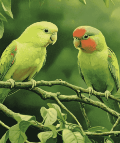 Parrotlet Birds on Tree Branch Diamond Painting