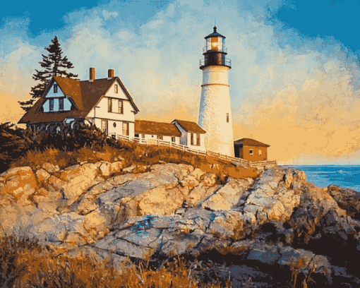 Pemaquid Point Lighthouse Diamond Painting