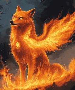 Phoenix Wolf Fantasy Diamond Painting