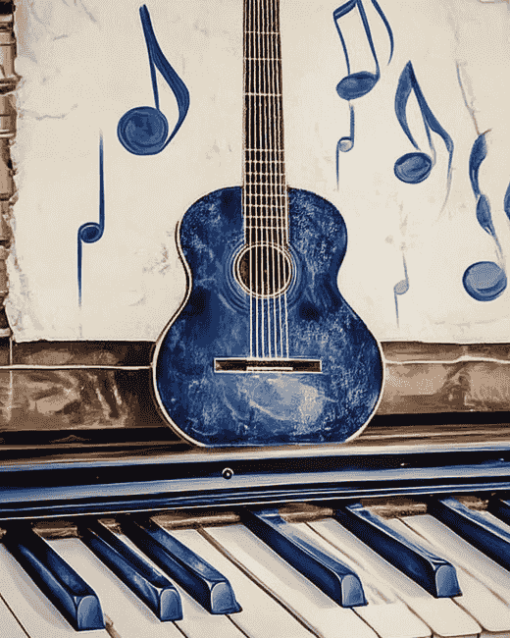 Piano and Guitar Harmony Diamond Painting