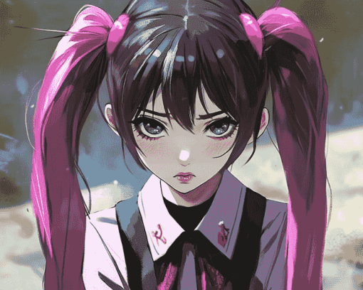 Pigtails Anime Girl Diamond Painting