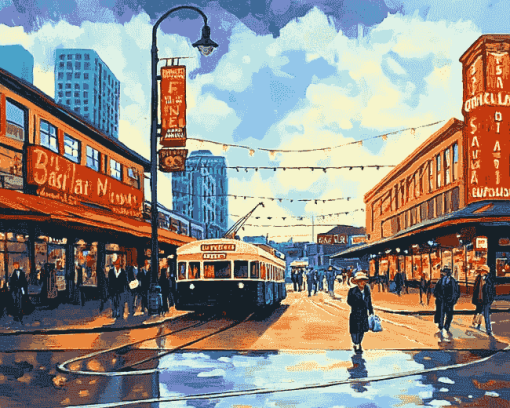 Pike Place Market Stores Diamond Painting