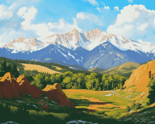 Pikes Peak Colorado Landscapes Diamond Painting