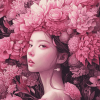 Pink Floral Fantasy Lady Diamond Painting