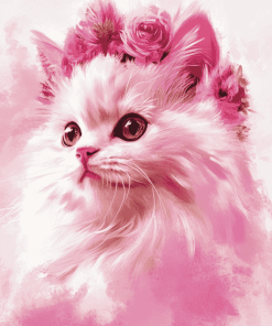 Pink Kitty Diamond Painting