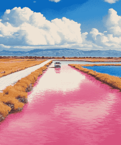 Pink Lakes of Australia Diamond Painting