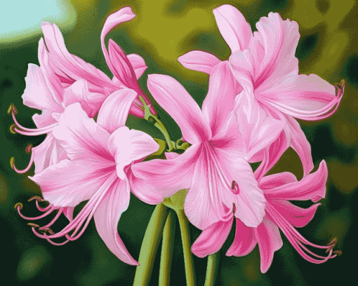 Pink Nerine Blossoms Diamond Painting