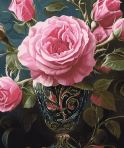 Pink Rose Blossoms Diamond Painting