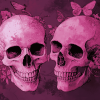 Pink Skeleton Skulls Diamond Painting