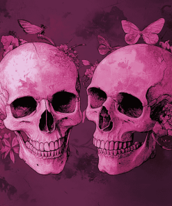 Pink Skeleton Skulls Diamond Painting