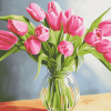 Pink Tulip Blossoms Diamond Painting