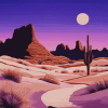 Pink Western Desert Landscape Diamond Painting