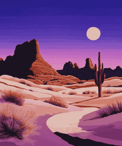 Pink Western Desert Landscape Diamond Painting