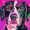 Pink and Black Puppy Diamond Painting