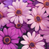 Pink and Purple Daisy Blossoms Diamond Painting