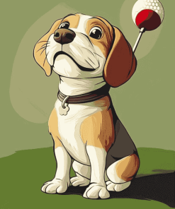 Playful Puppy Golf Diamond Painting