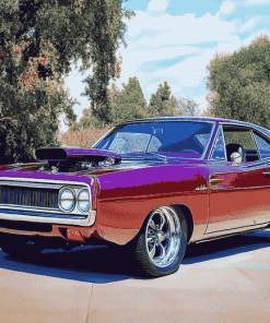 Plum Crazy Plymouth Roadrunner Diamond Painting