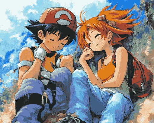 Pokemon Misty Ash Anime Diamond Painting