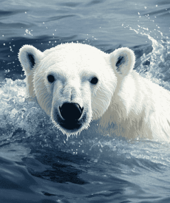 Polar Bear Swimming Diamond Painting