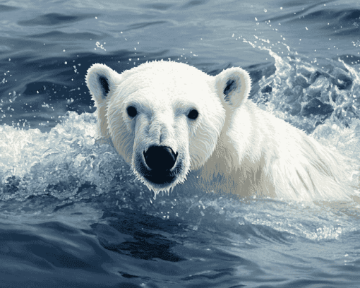 Polar Bear Swimming Diamond Painting