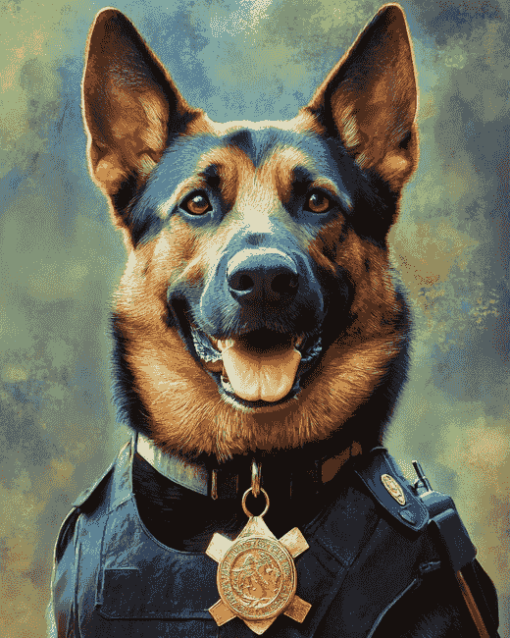 Police Dog Hound Diamond Painting