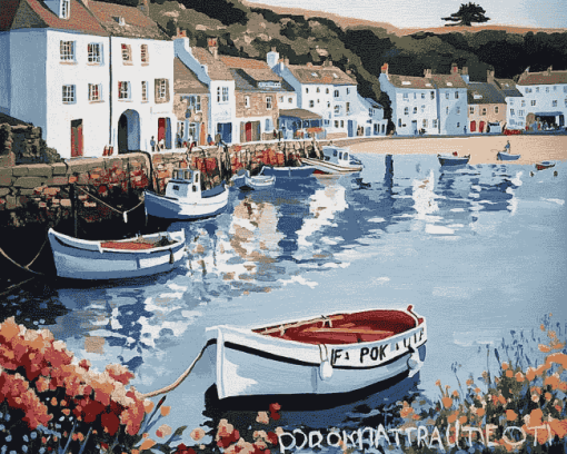 Polperro Seaside Scene Diamond Painting