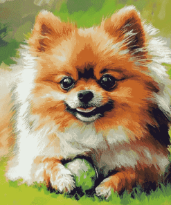 Pomeranian Puppy Fun Diamond Painting