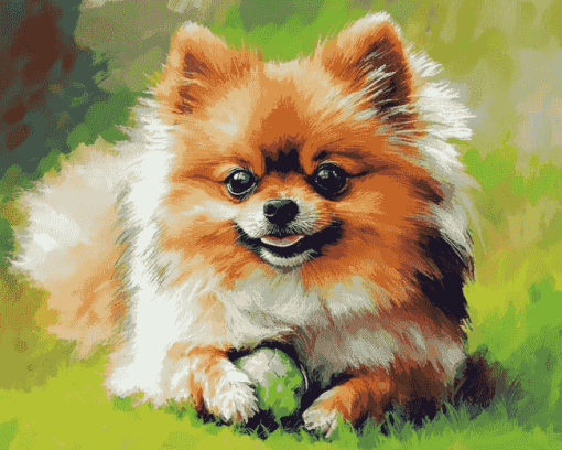 Pomeranian Puppy Fun Diamond Painting