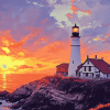 Portland Lighthouse Landscape Diamond Painting