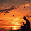 Praying Hand Sunset Silhouette Diamond Painting