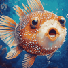 Puffer Fish Diamond Painting with Koi Carps