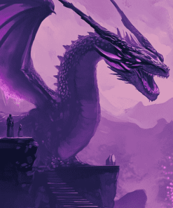 Purple Anime Dragon Fantasy Diamond Painting