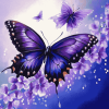 Purple Butterfly Insects Diamond Painting