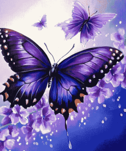 Purple Butterfly Insects Diamond Painting