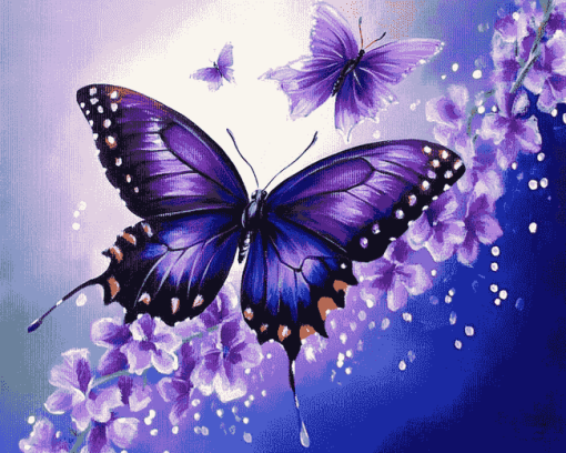 Purple Butterfly Insects Diamond Painting