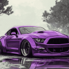 Purple Car Engines Diamond Painting