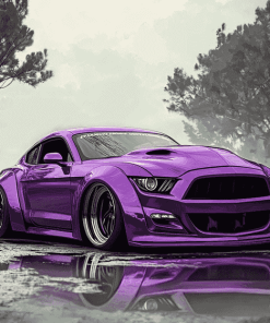 Purple Car Engines Diamond Painting