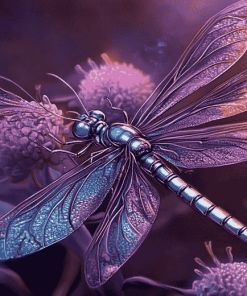 Purple Dragonfly Blue Insect Diamond Painting