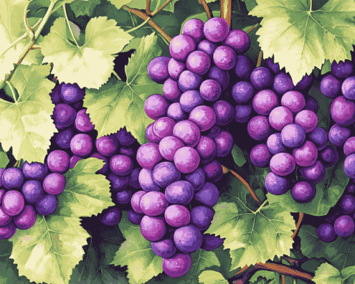 Purple Grapes Diamond Painting