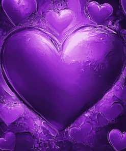 Purple Hearts Diamond Painting