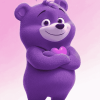 Purple Share Bear Animation Diamond Painting