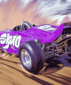 Purple Sprint Car Excitement Diamond Painting