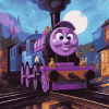 Purple Thomas and Friends Diamond Painting